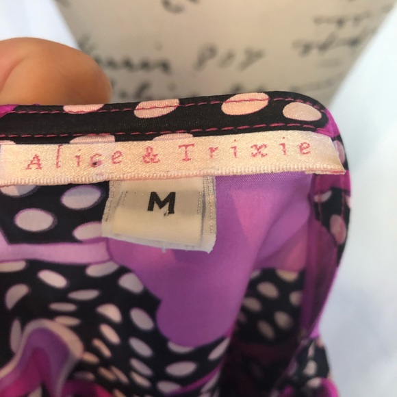 Alice & Trixie m silk kimono purple top tie back - Picture 7 of 8